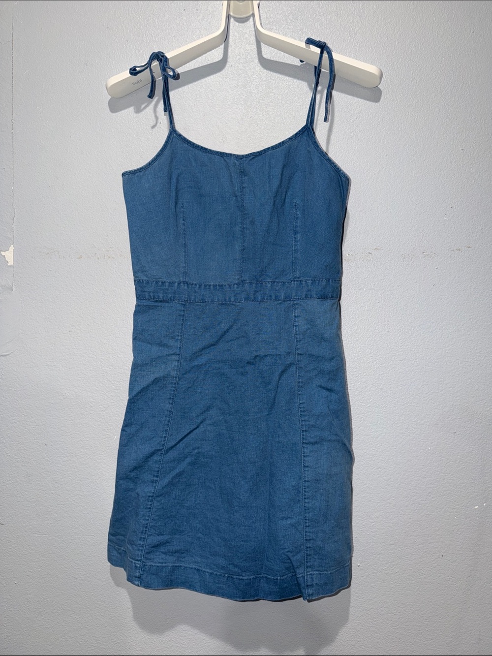 Madewell Blue Tie-Shoulder Denim Dress